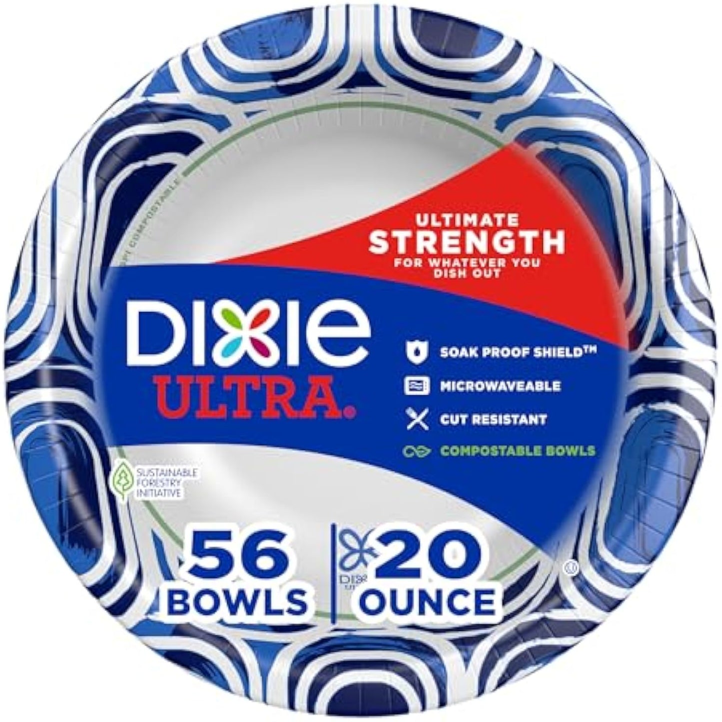 Dixie Ultra Large Disposable Bowls, 20 Oz (56 Count) - Microwave Safe & Compostable Paper Bowls for Breakfast, Lunch, Dinner - Eco-Friendly Party Supplies MASHELLDRA TURNER