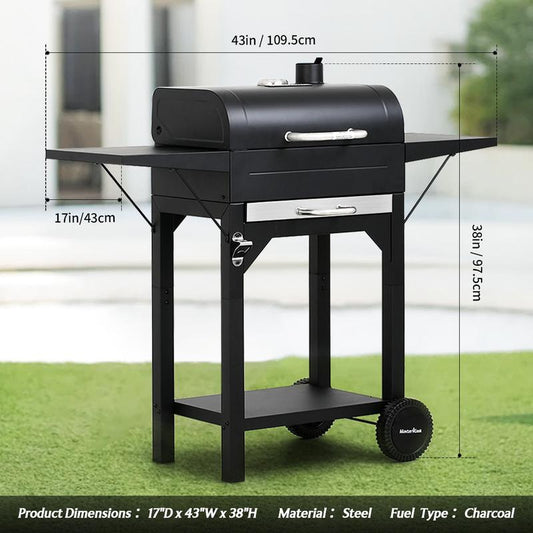 Heavy-Duty Charcoal Grill with Dual Side Tables – Outdoor BBQ Grill for Backyard, Patio, and Camping LuxeCraft Interiors