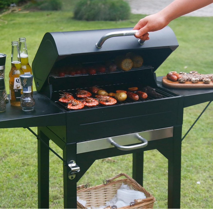 Heavy-Duty Charcoal Grill with Dual Side Tables – Outdoor BBQ Grill for Backyard, Patio, and Camping LuxeCraft Interiors